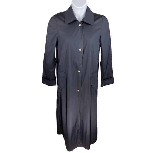 Fleet Street Full Length Trench Coat Black 10 - Picture 1 of 10